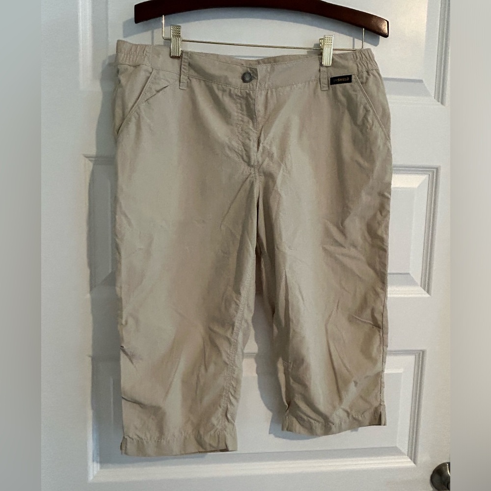 Jack Wolfskin Cropped Pants Beige Tan Size L